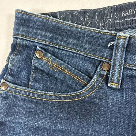 Wrangler Q-Baby Womens Jeans Size 15/16x34 Blue Denim Mid Rise Stretch Bootcut - Picture 4 of 13